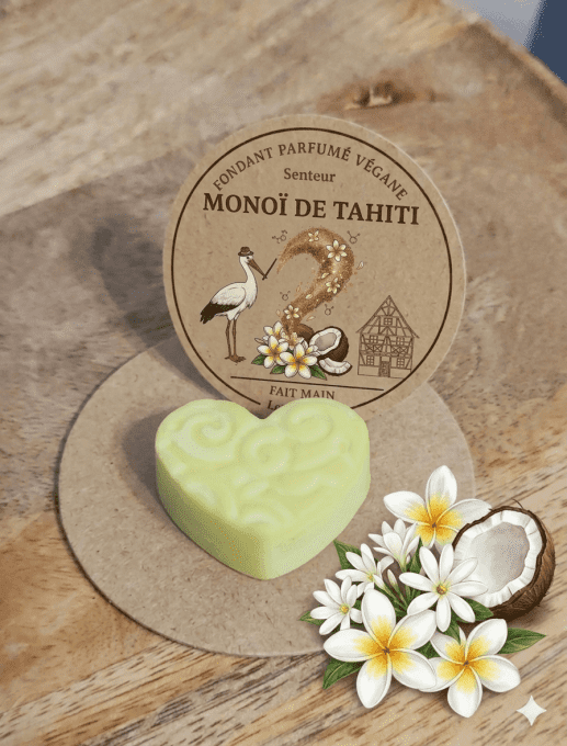 Fondant parfumé artisanal senteur Monoï de Tahiti Ley Creativ