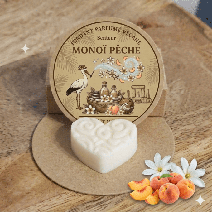 Fondant Parfumé Monoï Pêche Artisanat Alsace - Ley Créativ'